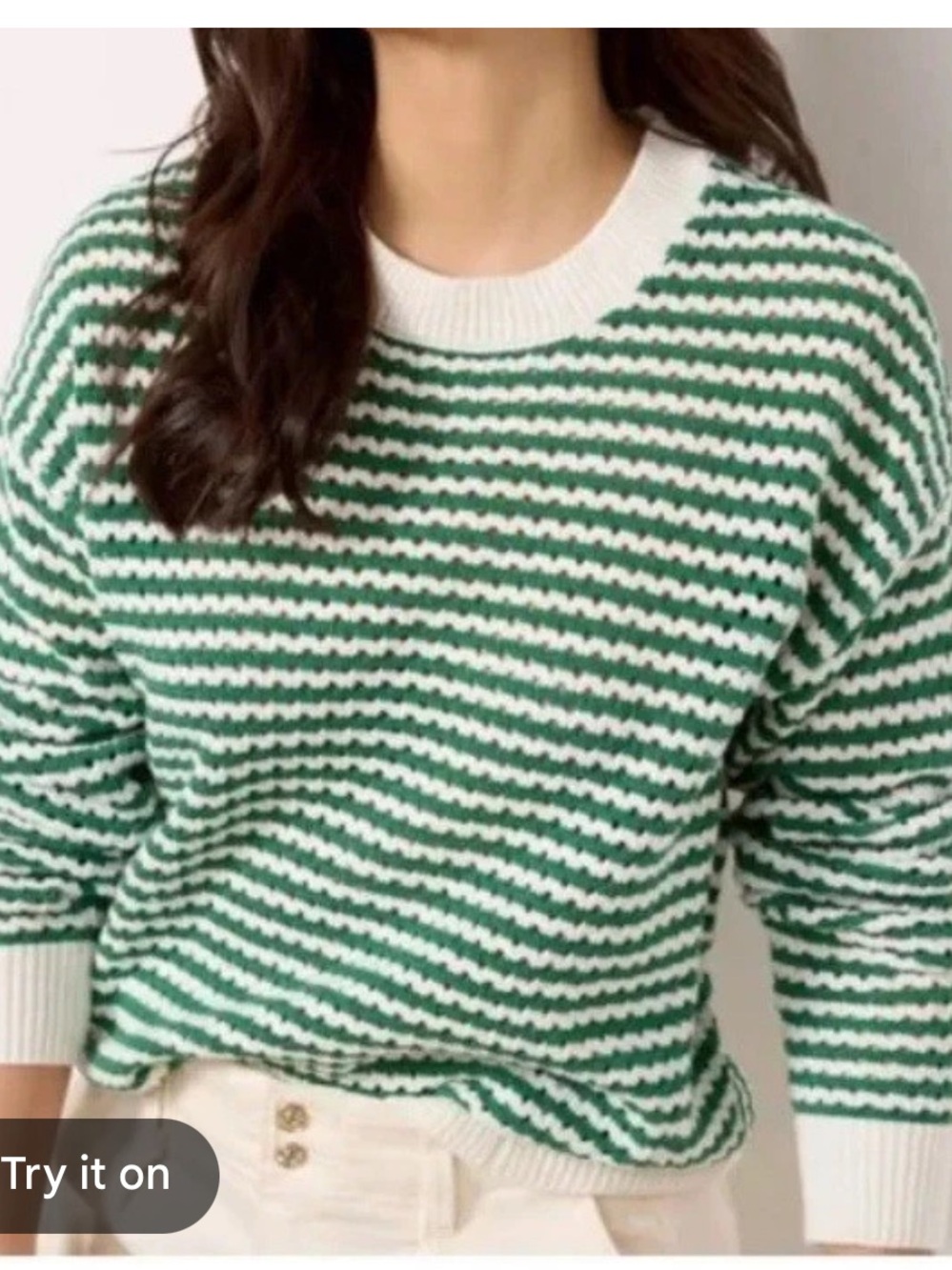 Spiritual Gangster Green & White Striped Crew Sweater